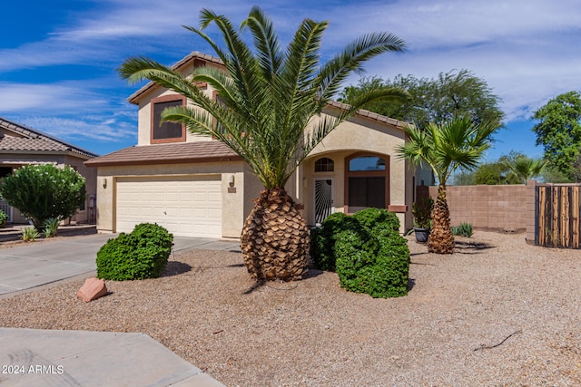 view of front of house with a garage