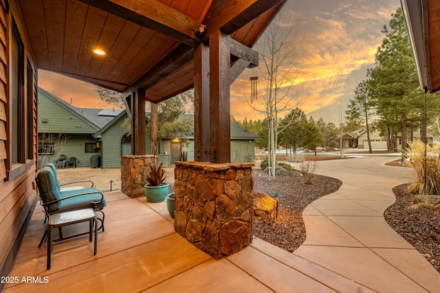 view of patio featuring covered porch