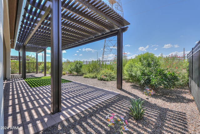 view of patio with a pergola