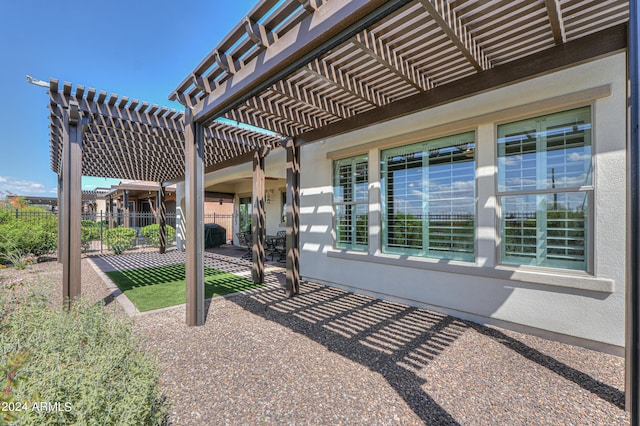 view of patio / terrace featuring a pergola