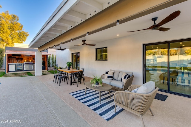 view of patio / terrace with an outdoor living space