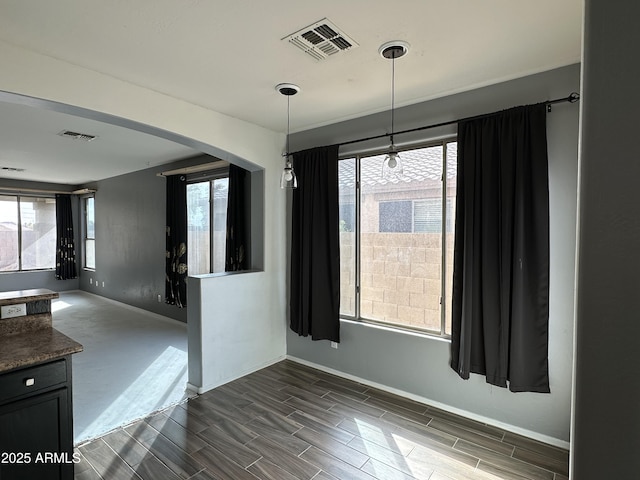 view of unfurnished dining area