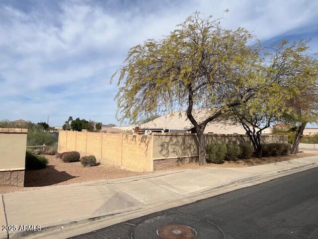 view of yard with a fenced front yard