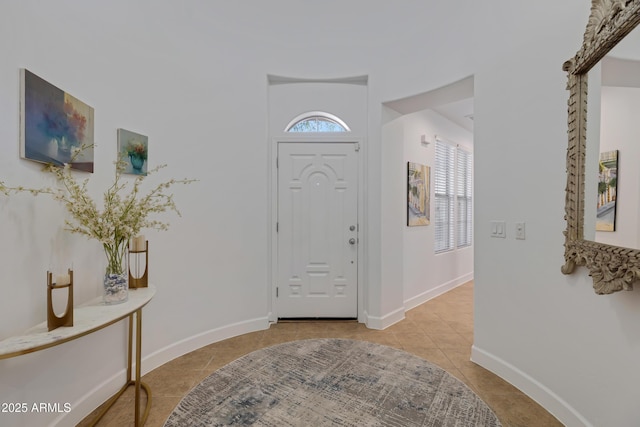 view of tiled foyer entrance