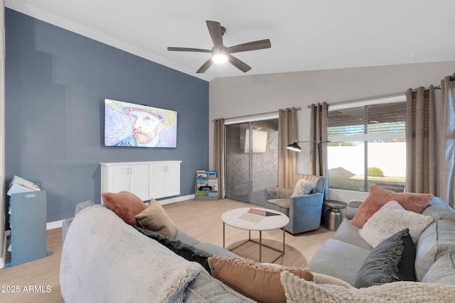 21640 N 48th St, Phoenix, AZ 85054 - living area with light wood-type flooring, baseboards, and vaulted ceiling