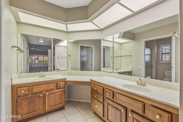 bathroom with vanity, plenty of natural light, and toilet