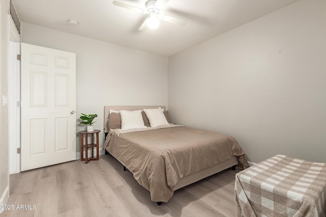 263 N Wilson Dr, Chandler, AZ 85225 - bedroom with light wood finished floors and a ceiling fan