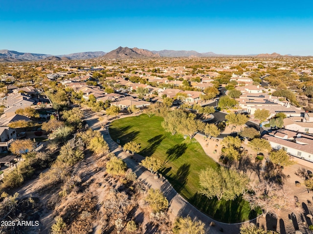 aerial view with a mountain view