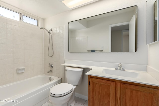643 W Medina Ave, Mesa, AZ 85210 - bathroom with vanity, washtub / shower combination, toilet, and tile patterned flooring