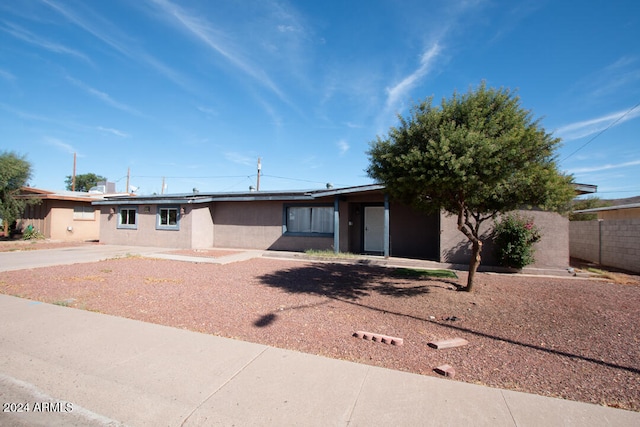 view of single story home