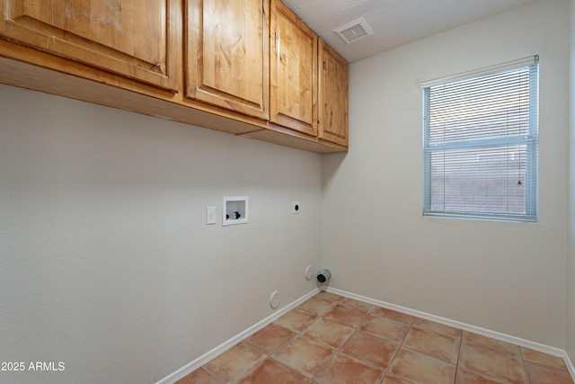 2421 W Indigo Dr, Chandler, AZ 85248 - laundry room with washer hookup, cabinet space, gas dryer hookup, electric dryer hookup, and baseboards