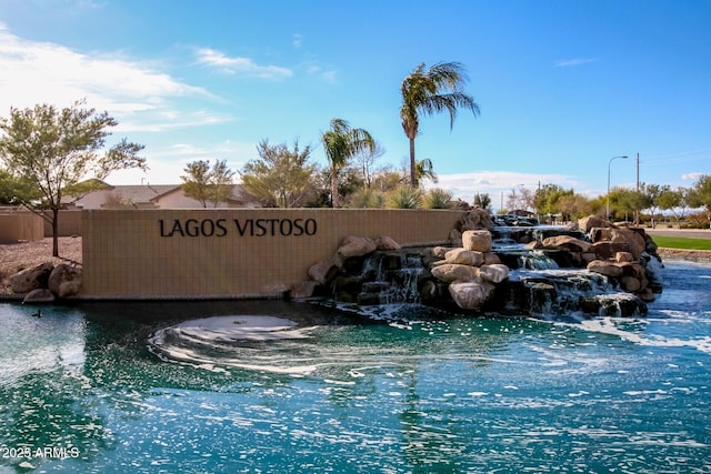 view of community sign