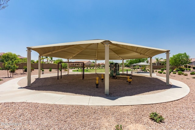 view of home's community with a gazebo and a playground