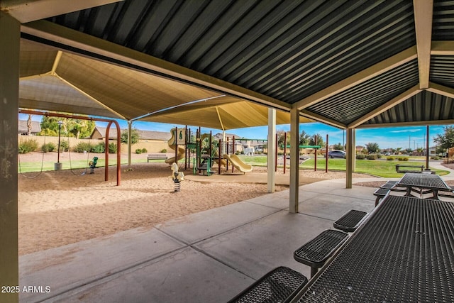 exterior space with a playground