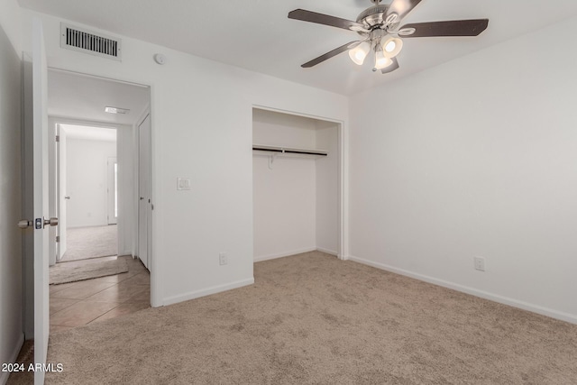 3837 W Dailey St, Phoenix, AZ 85053 - unfurnished bedroom featuring carpet, a closet, tile patterned floors, visible vents, and baseboards