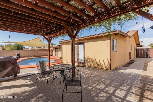 3837 W Dailey St, Phoenix, AZ 85053 - view of patio featuring a fenced backyard, a pergola, and a fenced in pool