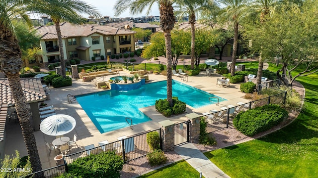 view of pool with a patio area