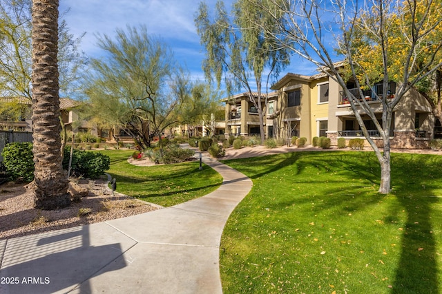 view of community with a yard