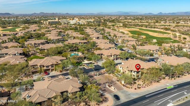 bird's eye view featuring a mountain view