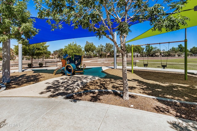 view of yard featuring a playground