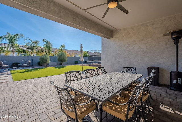 view of patio / terrace with ceiling fan