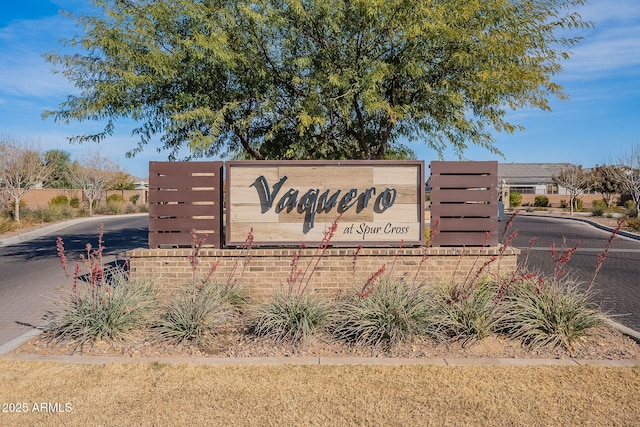 view of community sign