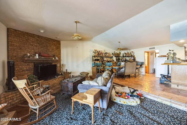 1908 E Beck Ln, Phoenix, AZ 85022 - living room with vaulted ceiling and ceiling fan