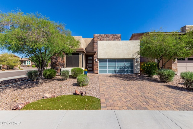 view of front of home featuring a garage