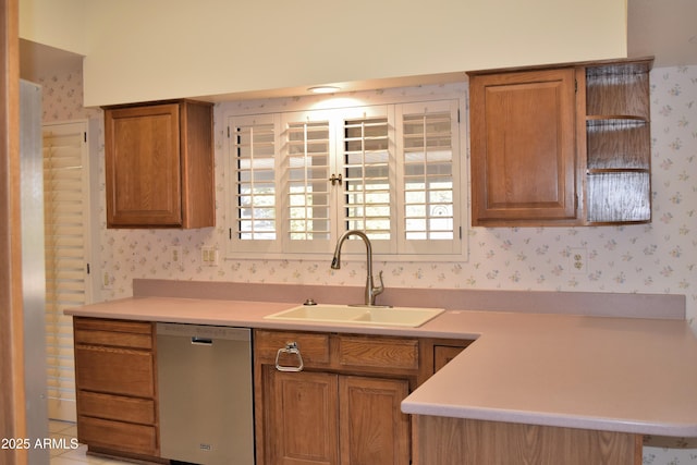 kitchen with dishwasher and sink