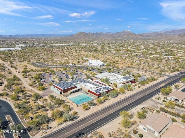 bird's eye view with a mountain view