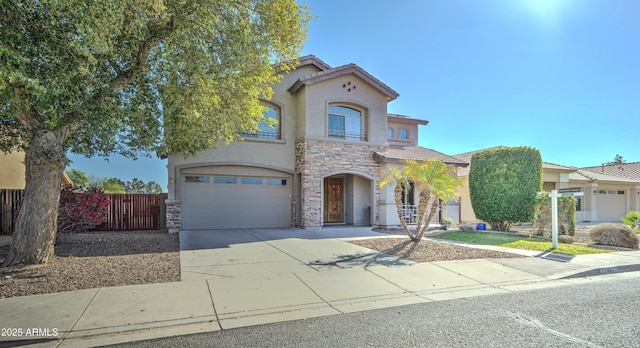 view of front of property featuring a garage