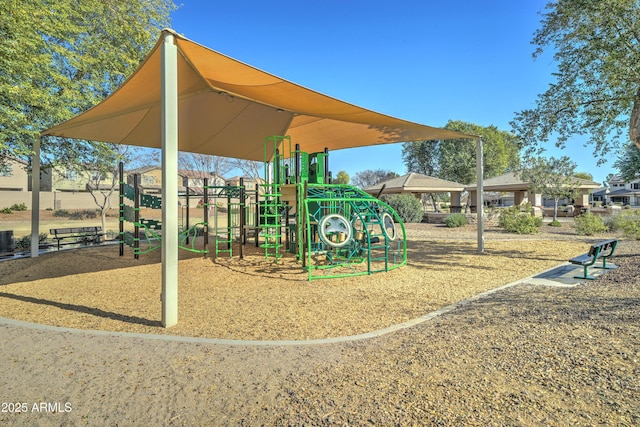 view of play area with central AC