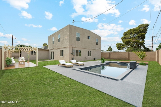 view of swimming pool featuring a patio and a pergola