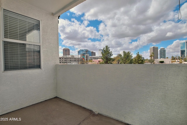 balcony with a city view