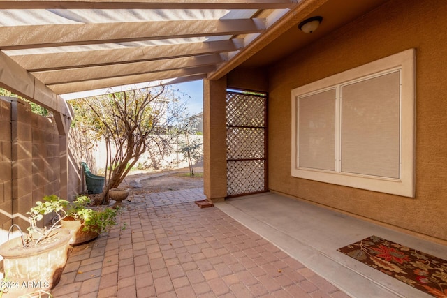 view of patio / terrace with a pergola