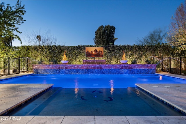 view of pool with fence and a fenced in pool