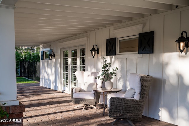deck with french doors