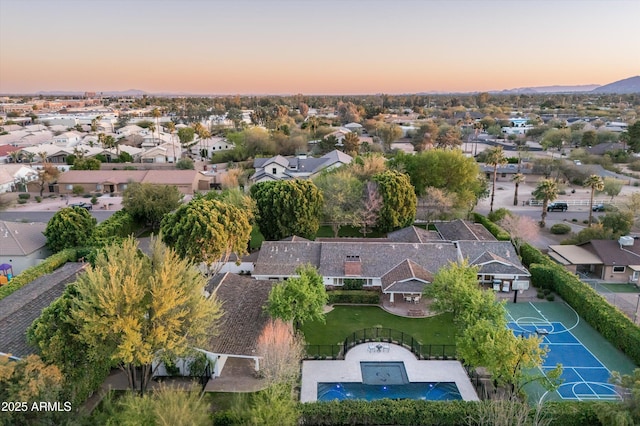 aerial view featuring a residential view