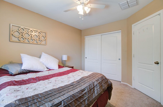 708 E Dry Creek Rd, San Tan Valley, AZ 85143 - bedroom with carpet, a closet, and ceiling fan