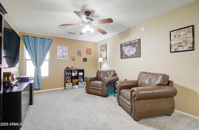 708 E Dry Creek Rd, San Tan Valley, AZ 85143 - sitting room with a ceiling fan and carpet floors