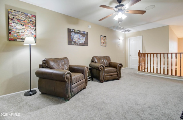 708 E Dry Creek Rd, San Tan Valley, AZ 85143 - living area featuring carpet flooring and ceiling fan