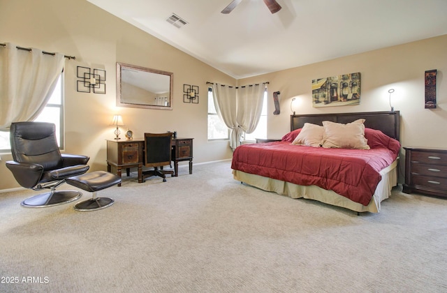 708 E Dry Creek Rd, San Tan Valley, AZ 85143 - bedroom with lofted ceiling, carpet floors, and ceiling fan