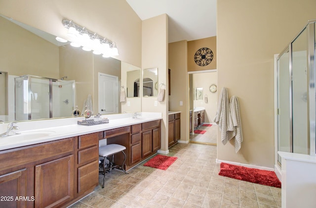 708 E Dry Creek Rd, San Tan Valley, AZ 85143 - ensuite bathroom with a shower stall and double vanity