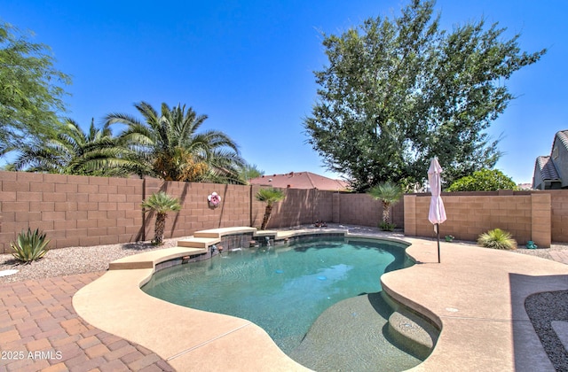 708 E Dry Creek Rd, San Tan Valley, AZ 85143 - view of pool with a fenced backyard and a patio area