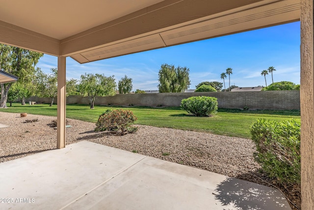 view of patio featuring a fenced backyard
