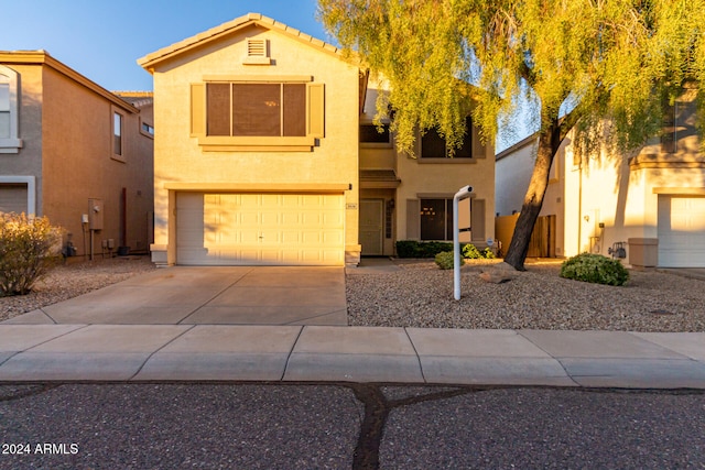 view of front of home featuring a garage