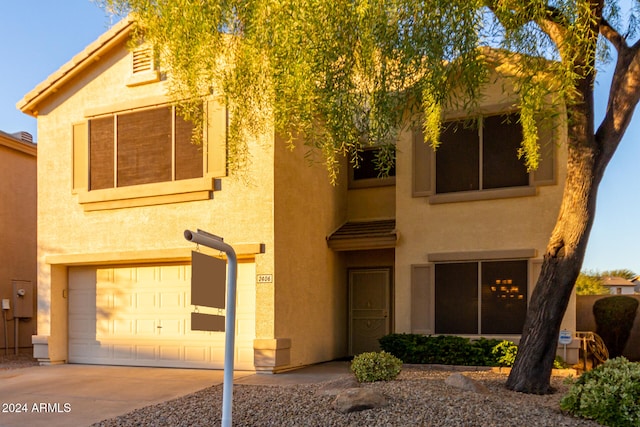 view of front of home with a garage