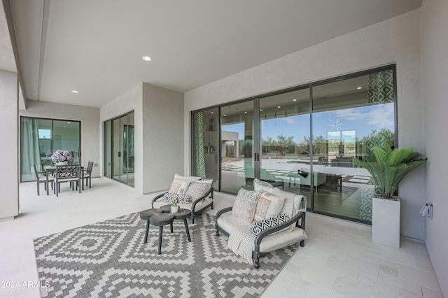 view of patio featuring an outdoor hangout area