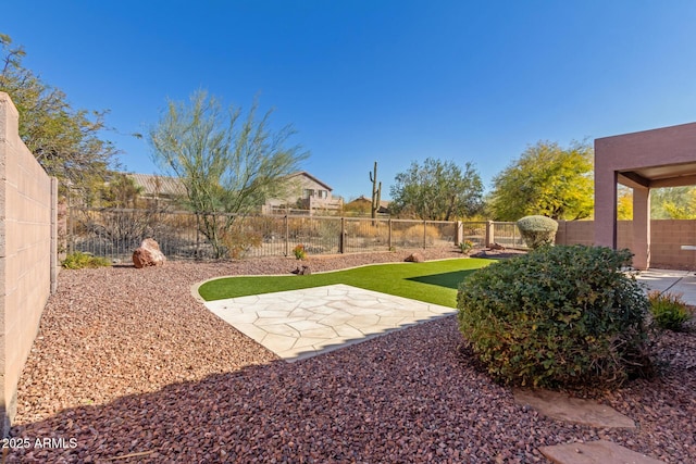 view of yard with a patio area