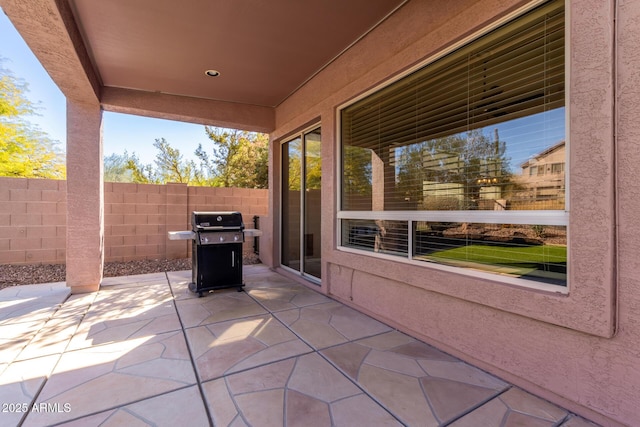 view of patio with grilling area